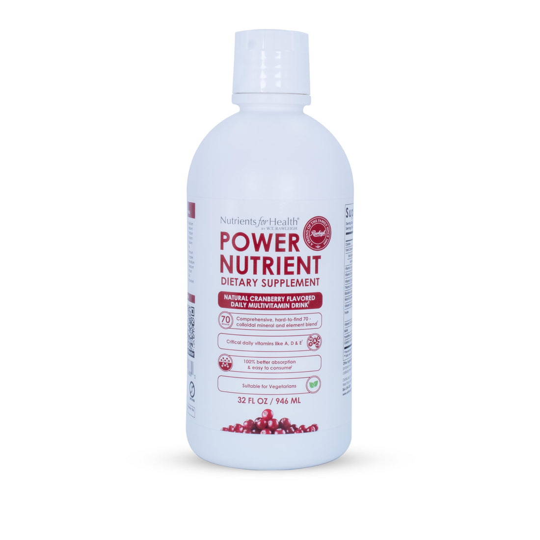 Rawleigh Power Nutrient: 32 fl oz for 1 Month - Cranberry Flavor, Daily Multivitamin Liquid Supplement for Men, Women with VIT. A - zinc & 70 Colloidal Trace Minerals, Vegetarian-Friendly, GMO Free Rawleigh buy supplements canada