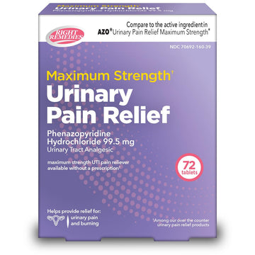 RIGHT REMEDIES Urinary Pain Relief Phenazopyridine HCl 99.5mg Tablets | Maximum Strength OTC for Fast Relief of UTI Pain, Burning and Bladder discomfort | Generic AZO Maximum Strength (72 Count) RIGHT REMEDIES buy supplements canada