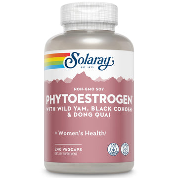 SOLARAY PhytoEstrogen Menopause Supplements with Wild Yam, Black Cohosh and Dong Quai - Phyto Estrogen Pills for Perimenopause and Menopause Support, Vegan, 60-Day Guarantee, 60 Servings, 240 VegCaps SOLARAY buy supplements canada