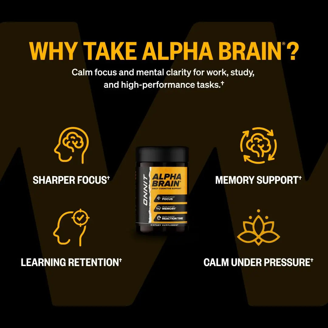 ONNIT Alpha Brain Nootropic Brain Supplement for Focus, Memory, Mental Clarity, Cognitive Support with L-Theanine and Vitamin B6, 90 Count ONNIT buy supplements canada
