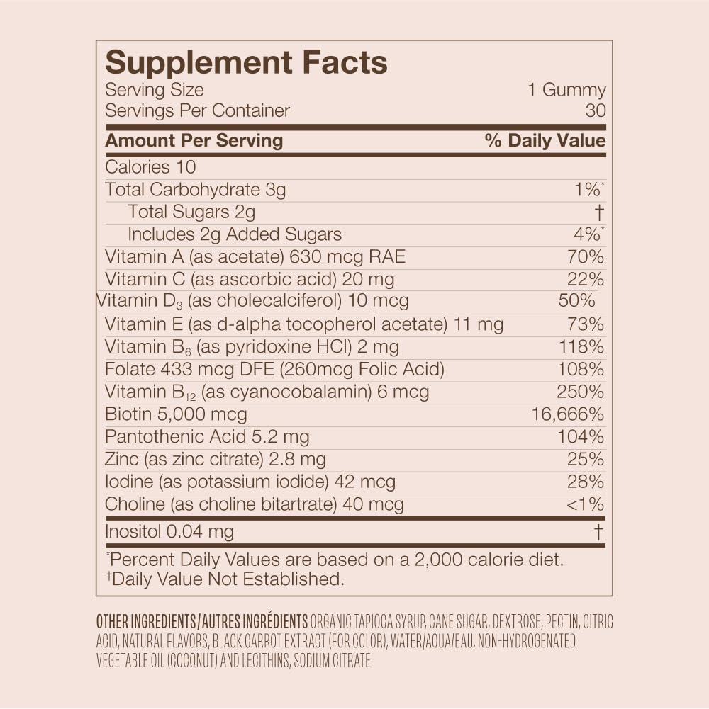 VEGAMOUR GRO Biotin Gummies, Strawberry Flavor with 5000 mcg Biotin, Supports Healthy Hair Vegan Gummies with Vitamins A, B, C, E, B-12 & More, 30 Ct VEGAMOUR buy supplements canada