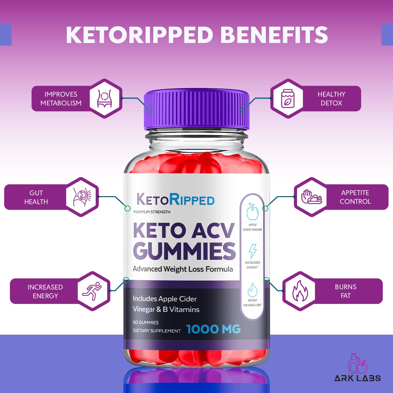 (5 Pack) Keto Ripped ACV Gummies, Keto Ripped ACV Gummies Advanced Weight Loss 1000MG Ark Labs buy supplements canada