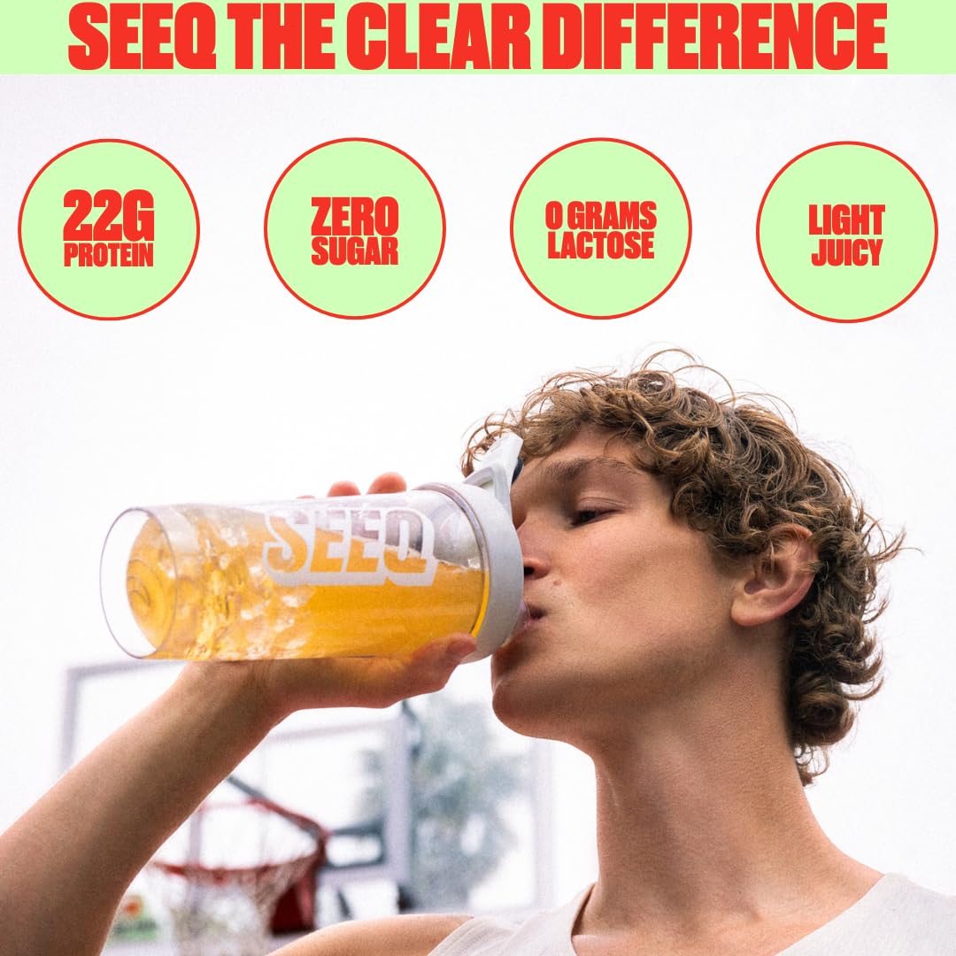 SEEQ Clear Protein Powder - Watermelon Wave - 22 Servings - 22g Clear Whey Protein Isolate - Zero Sugar - 0g Lactose - Allergen Friendly - GLP1 Support - Bone Health SEEQ buy supplements canada