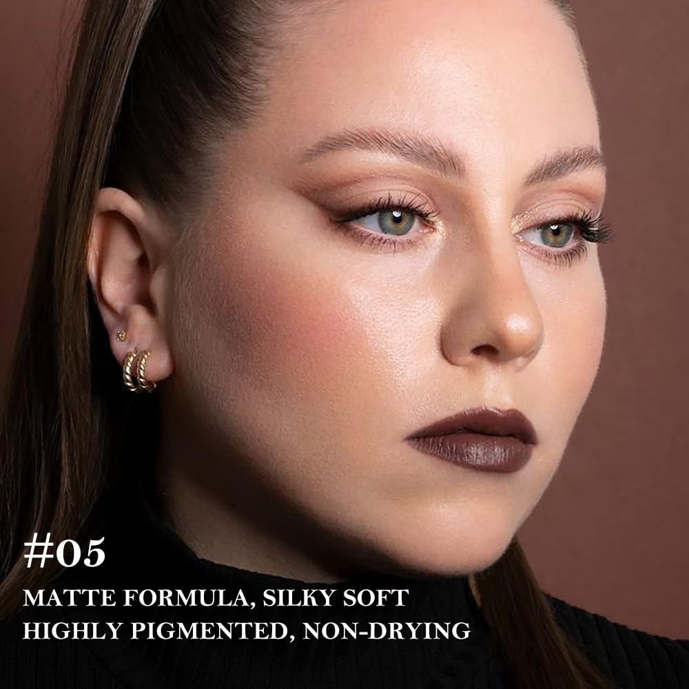 BINGBRUSH 2-in-1 Gradient Dark Brown Lip Liner & Lipstick Combo,Matte Longwear Waterproof Lip Pencil with Cone Tip,Smudge Proof Crayon for Flawless Ombre Contour,Women's Long Lasting Makeup Set BINGBRUSH buy supplements canada
