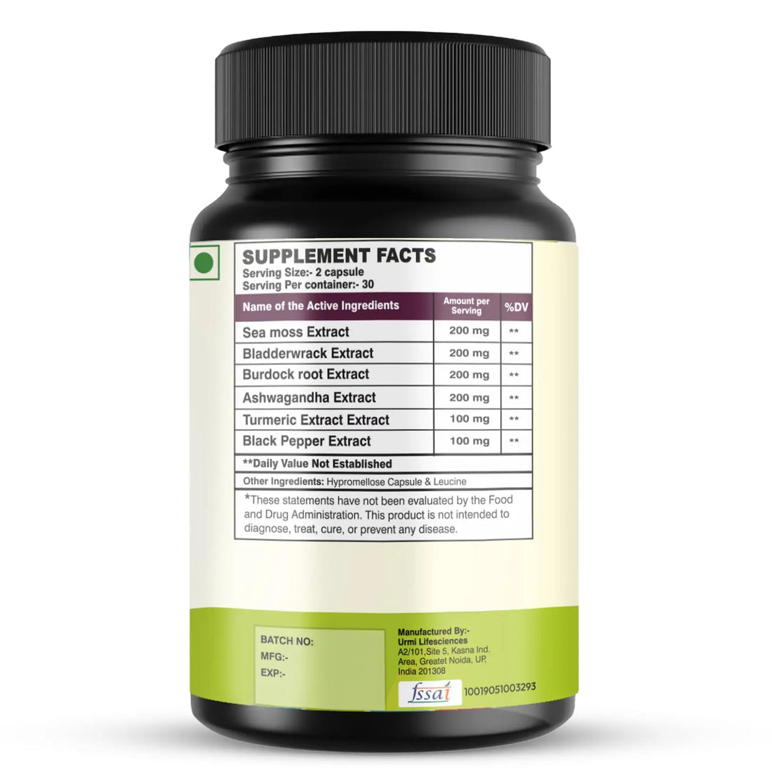 SETNUTRA Well From Within Sea Moss 6 in 1 Super Blend Ashwagandha Burdock Turmeric & Bladderwrack Immunity & Detox Support 60 Veg Capsules Non GMO No Gluten SETNUTRA Well From Within buy supplements canada