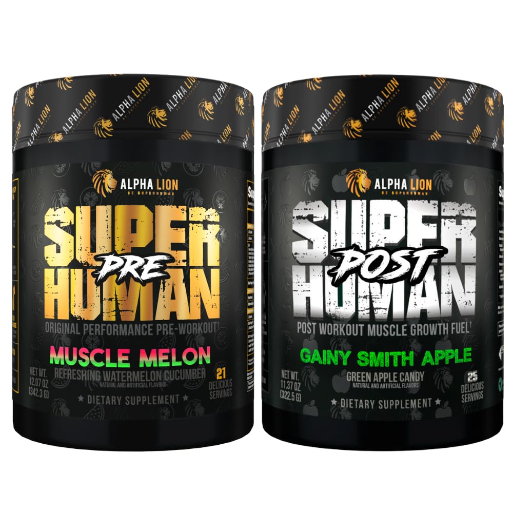ALPHA LION Superhuman Pre Workout Powder & Post Workout Recovery Bundle, Sustained ALPHA LION buy supplements canada