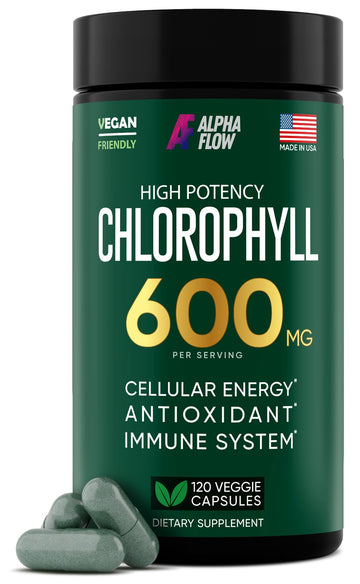 Chlorophyll Capsules 600 mg - Natural Chlorophyll Pills for Women & Men - Highly BioAvailable Alpha Flow buy supplements canada