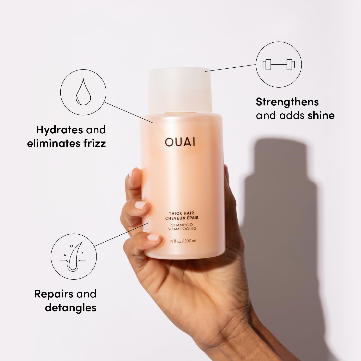OUAI Thick Hair Shampoo and Conditioner Set - Sulfate Free Shampoo and Conditioner for Thick Hair Care - Moisturizes, Strengthens & Fights Frizz - Made with Keratin & Shea Butter (10 Fl Oz) OUAI buy supplements canada