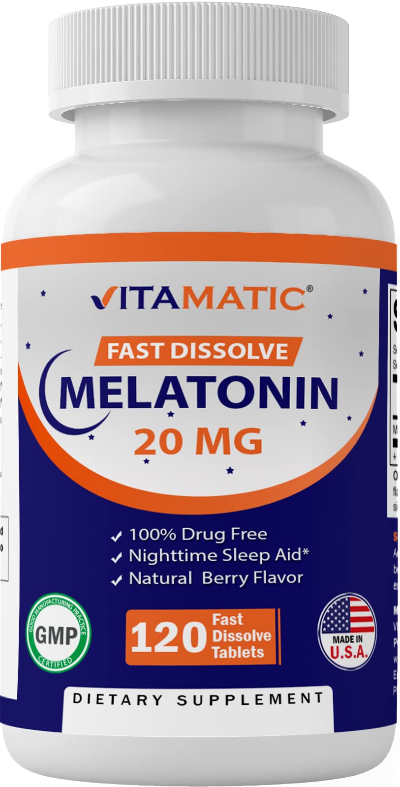 Vitamatic Melatonin 20mg Tablets | Vegetarian, Non-GMO, 6 pack Vitamatic buy supplements canada