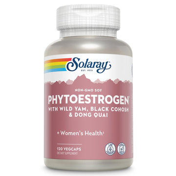 SOLARAY PhytoEstrogen Menopause Supplements - Wild Yam, Black Cohosh, and Dong Quai Estrogen Pills for Women's Health - Vegan, Lab Verified, 60-Day Guarantee (30 Servings, 120 VegCaps) SOLARAY buy supplements canada
