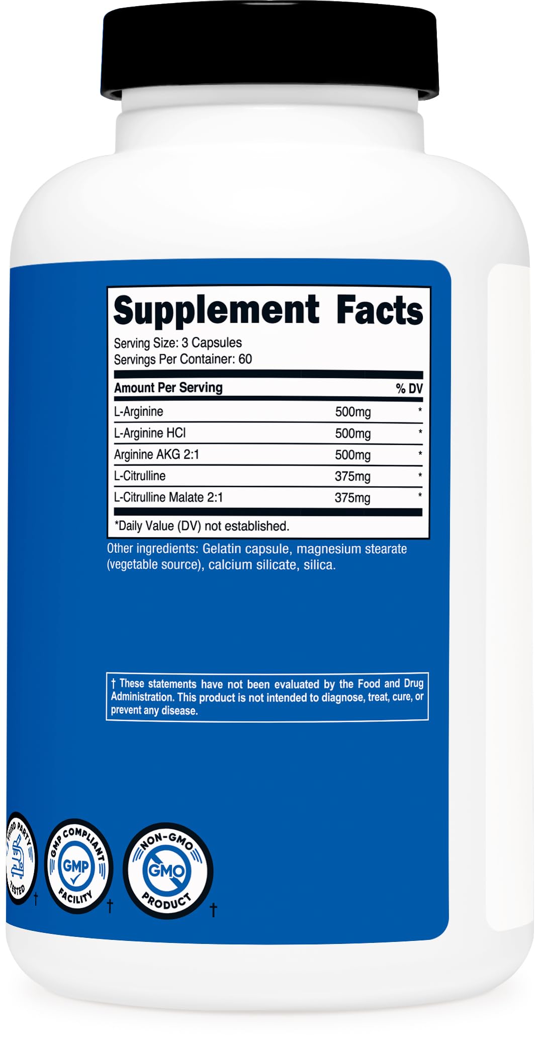 Nutricost Nitric Oxide Booster 2250mg, 180 Capsules - 750mg Per Casule, 60 Servings - Gluten Free and Non-GMO Nutricost buy supplements canada
