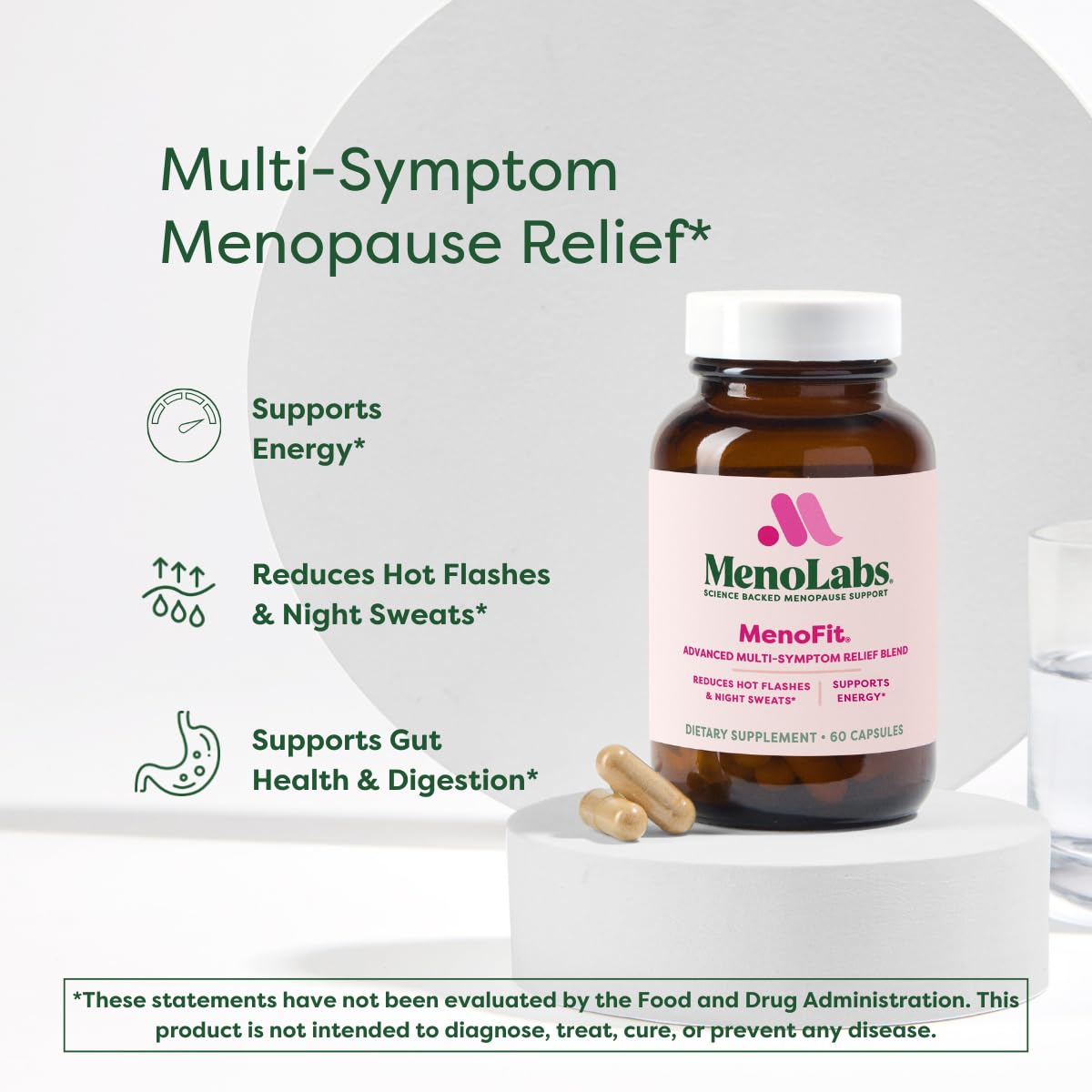 MENOLABS MenoFit, Menopause Supplements for Women - 60 Capsules - Advanced Women’s Probiotic with Vitamins and Red Clover for Gut Health, Hot Flashes and Hormone Balance for Women MENOLABS buy supplements canada