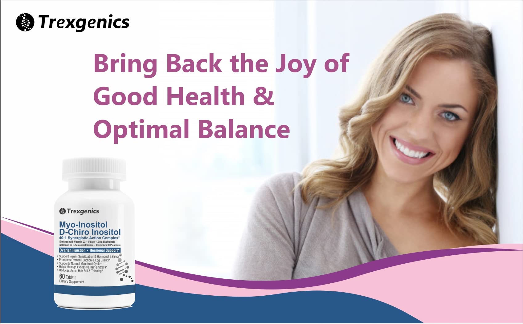 Trexgenics SYNERGISTIC & ADVANCED PCOS Support Myo-Inositol 1000 mg, D-Chiro Trexgenics buy supplements canada
