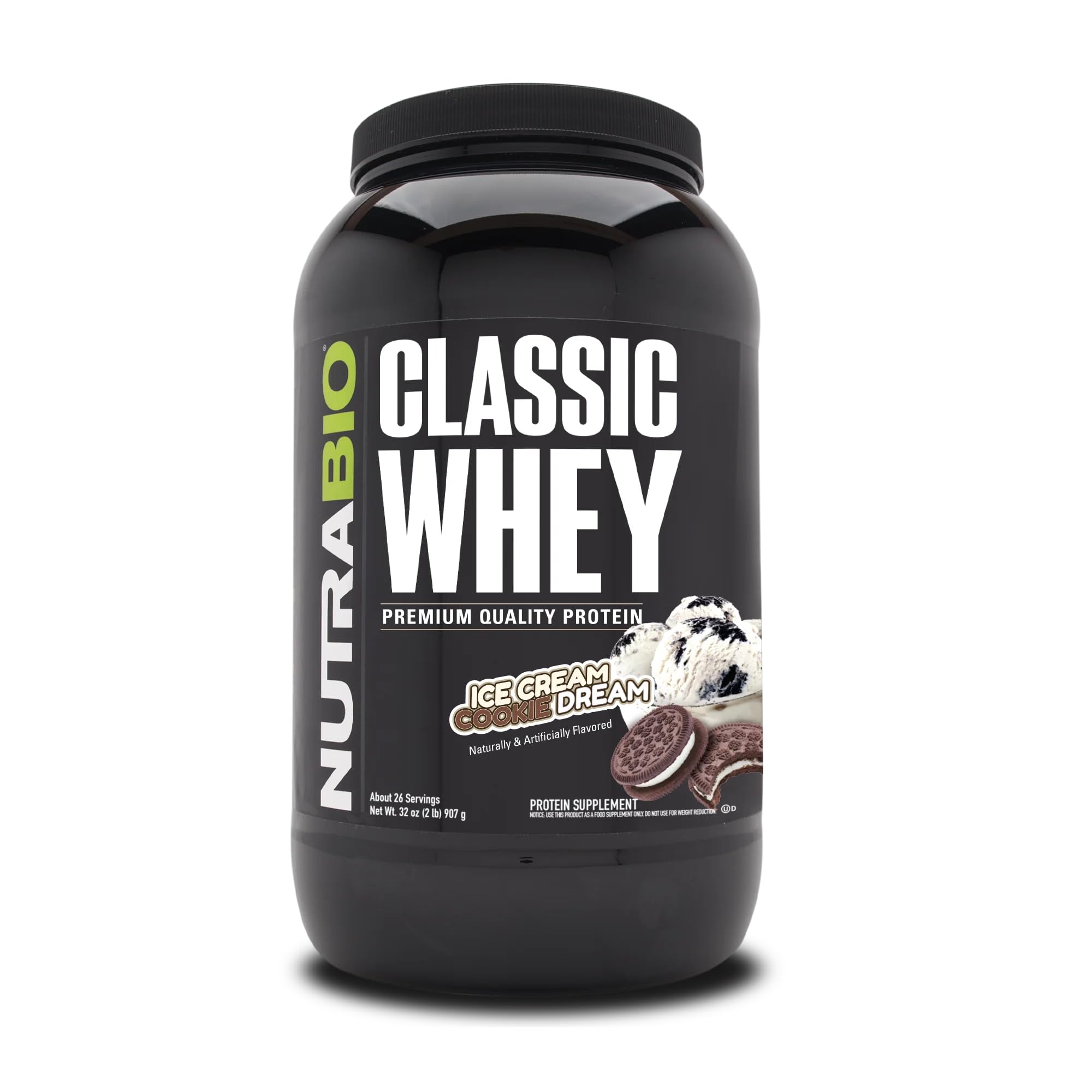 NutraBio Classic Whey Protein Powder- 25G of Protein Per Scoop - Ice Cream Cookie NutraBio buy supplements canada