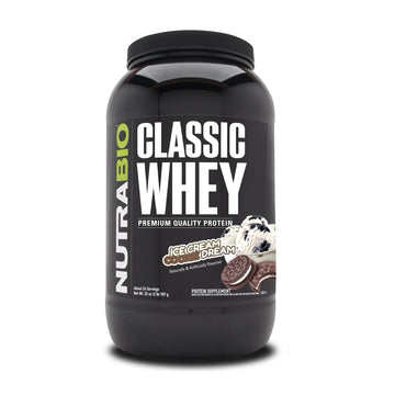 NutraBio Classic Whey Protein Powder- 25G of Protein Per Scoop - Ice Cream Cookie NutraBio buy supplements canada