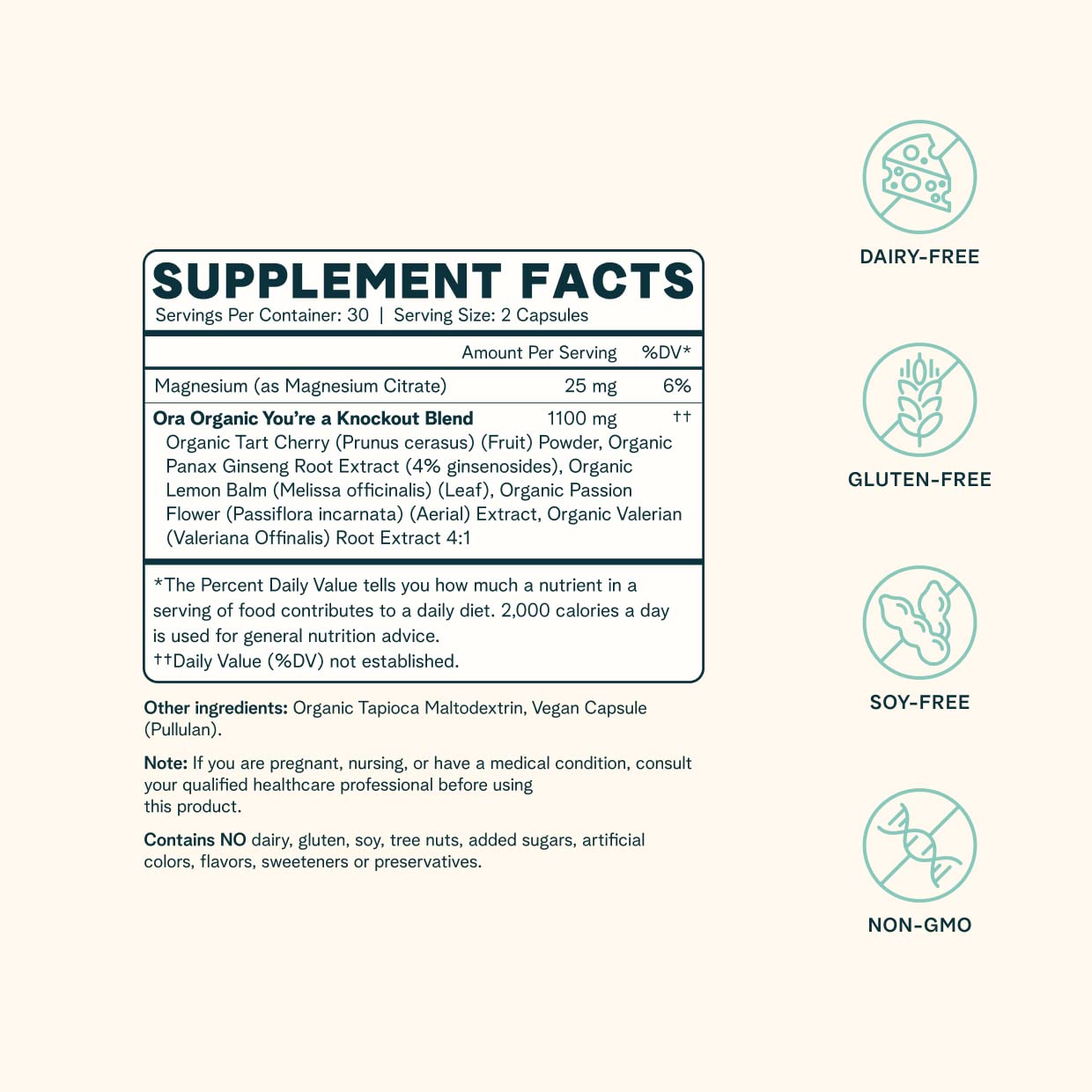 Ora Organic Natural Sleep Aid Supplement Stress Support Calming Herbal Blend with Melatonin from Tart Cherry - Includes Magnesium Citrate, Valerian Root, and Lemon Balm - 1 Month Supply, 60 Capsules Ora Organic buy supplements canada