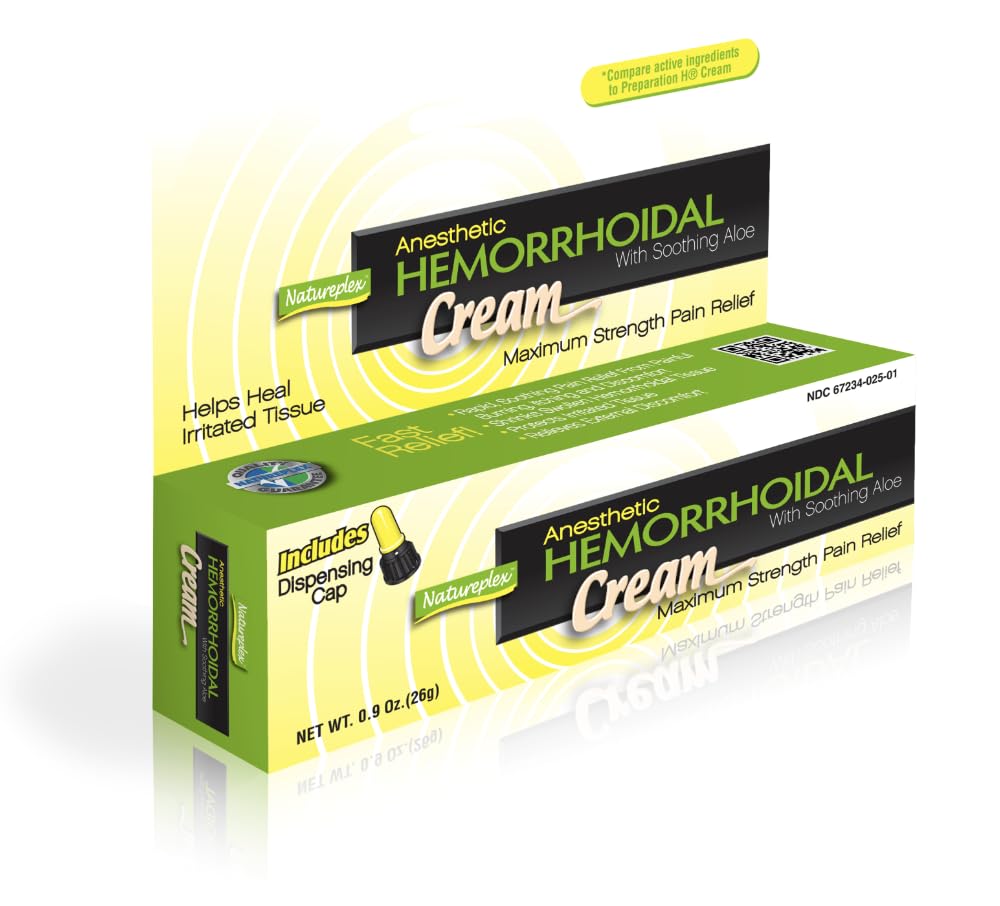 Natureplex Hemorrhoidal Cream 0.9 oz – Phenylephrine 0.25% & Pramoxine 1% Anesthetic Blend to Help Relieve Itching, Burning & Soreness - Made in USA Natureplex buy supplements canada