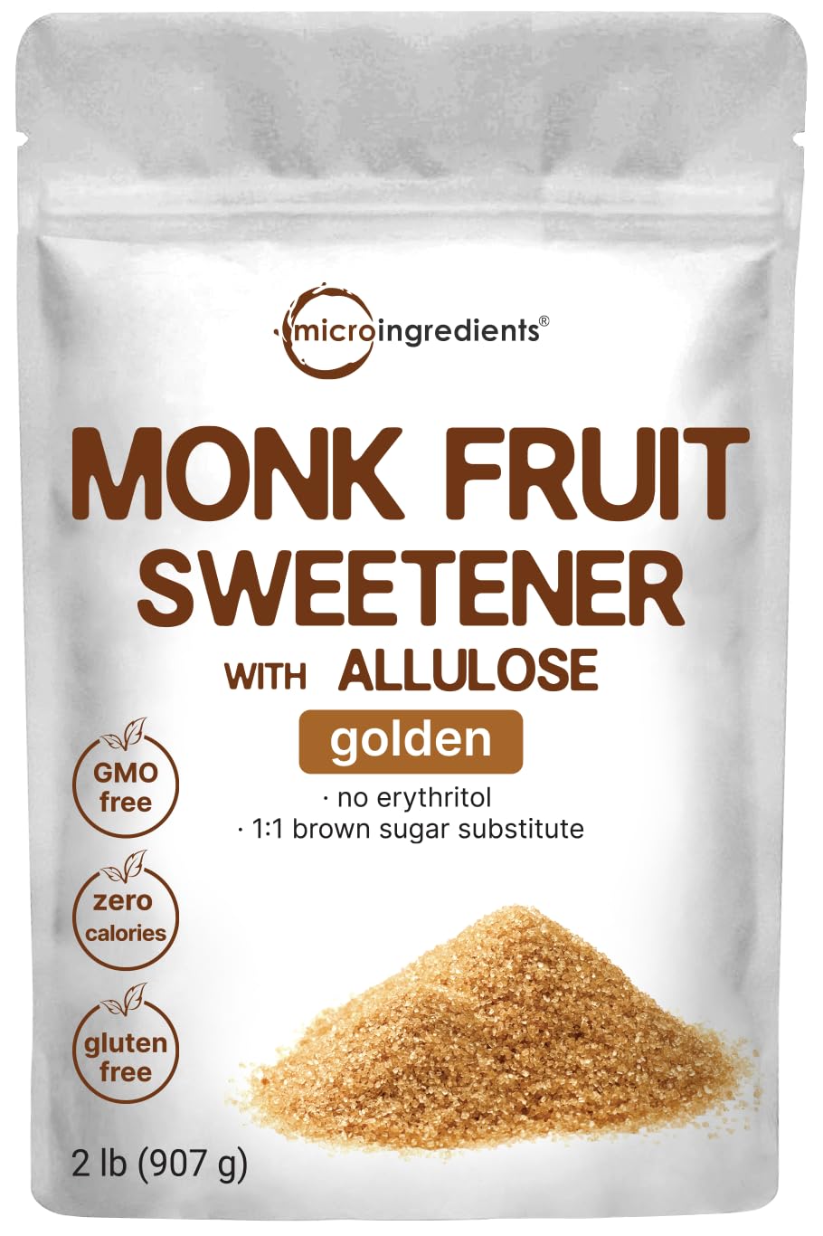 Golden Monk Fruit Sweetener with Allulose, 2 lbs | No Erythritol, No Aftertaste Micro Ingredients buy supplements canada