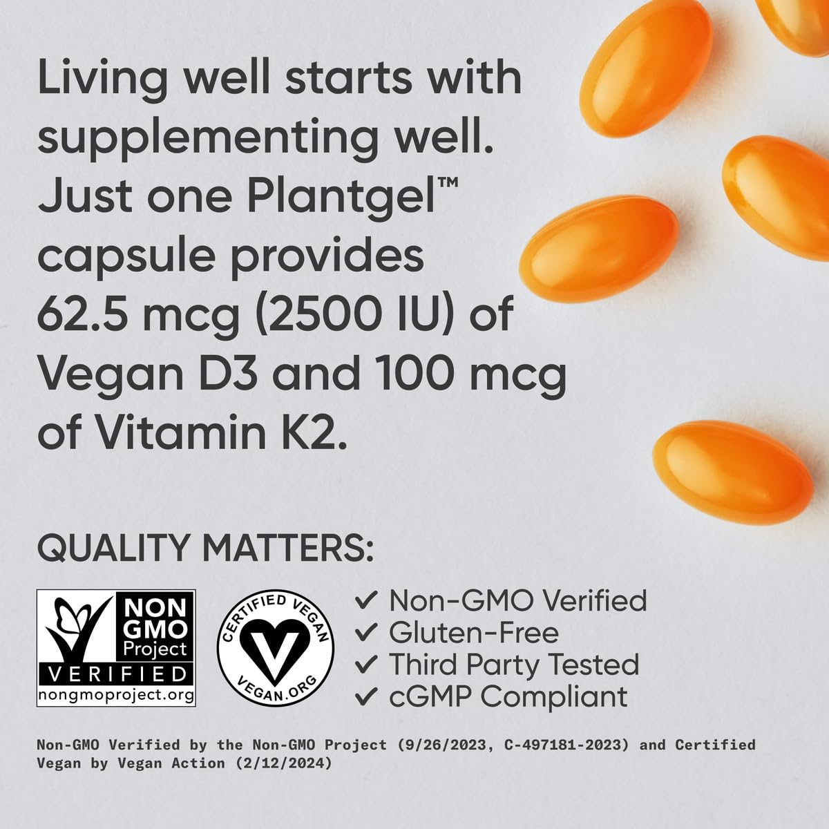 Sports Research® Vitamin D3 + K2 w/Coconut Oil - Vegan Vitamin D 2500iu (62.5mcg) & Mk7 Vitamin K 100mcg for Bone & Immune Support - Vegan Certified Sports Research buy supplements canada