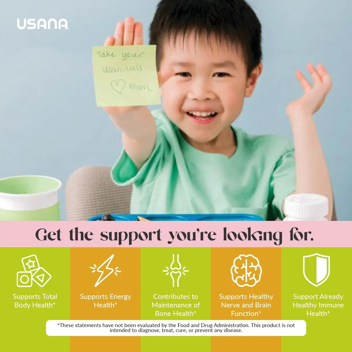 USANA Usanimals Multivitamin for Kids - Daily Chewable Tablets with Vitamins A, C, D, E, B6, B12, Zinc, Iron - Supports Immune, Bone & Brain Health USANA buy supplements canada