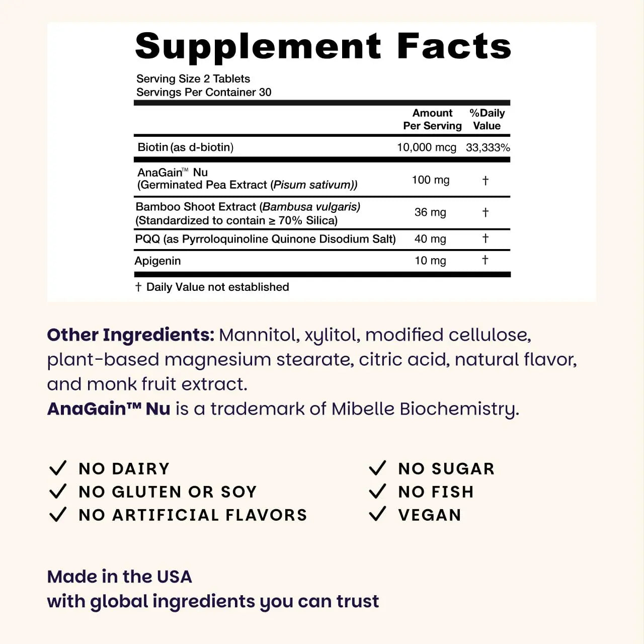 EZ Melts Hair Health Complete - Hair Supplement to Support Strength & Growth - Includes AnaGain Nu, Biotin, Apigenin, Bambo Silica & More - 60 Sublingual Tablets (30 Servings) EZ Melts buy supplements canada