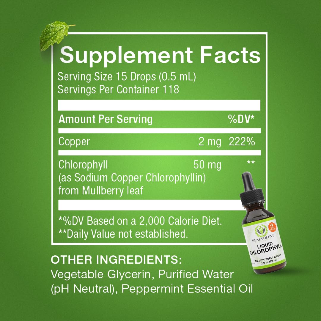 Benevolent Nourishment Chlorophyll Supplement, Detox & Immune Support, Internal Deodorizer, Liquid Drops Benevolent Nourishment buy supplements canada