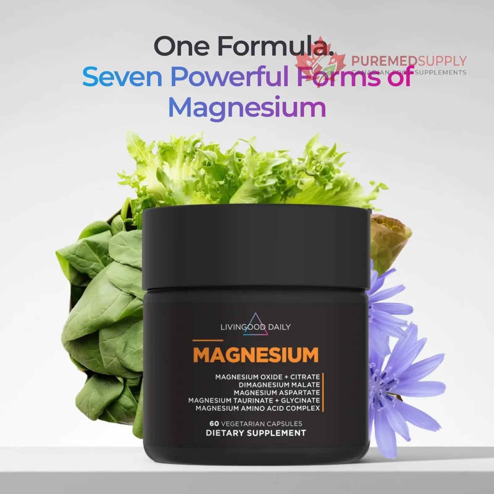 Livingood Daily Magnesium Supplement with Magnesium Glycinate, Citrate, Malate, Oxide, Aspartate, Amino Acid Complex and Chicory Root for Heart Health, Sleep and Muscle Support, 300mg, 60 Capsules Livingood Daily buy supplements canada