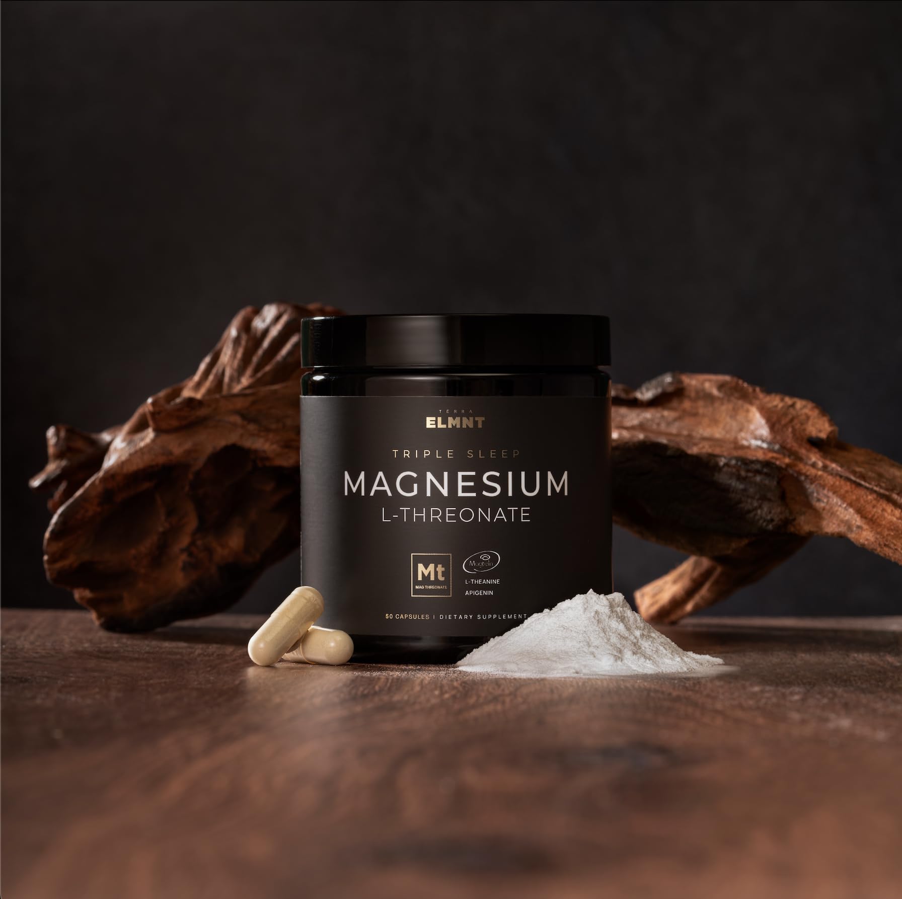 Triple Sleep Magnesium L-Threonate w. Apigenin, Theanine & Magtein Magnesium L Threonate - High Absorption Magnesium Supplement Capsules TERRA ELMNT buy supplements canada