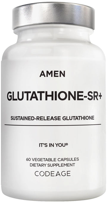 Amen Glutathione-SR+ Advanced Sustained-Release Supplement - 2-Month Supply - Reduced L-Glutathione - Galactomannans Fenugreek Seed - Time-Reduced Matrix - Non-GMO - 60 Capsules Amen buy supplements canada