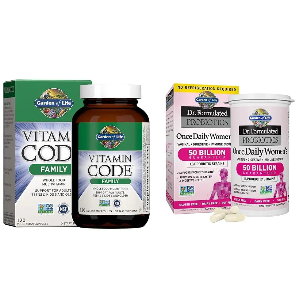 Garden of Life Multivitamin Family Formula 120 Capsules & Dr Formulated Probiotics for Women 30 Capsules Bundle Garden of Life buy supplements canada