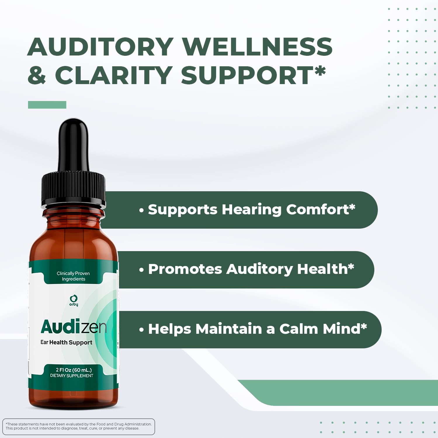 Audizen Drops – Natural Daily Liquid Supplement with Herbal Extracts, Maca Root, Green Tea, Grape Seed & Ginseng – Non-GMO, Gluten-Free, Plant-Based, GMP Certified, Made in USA - 30ml, 3 Month Supply Orby buy supplements canada