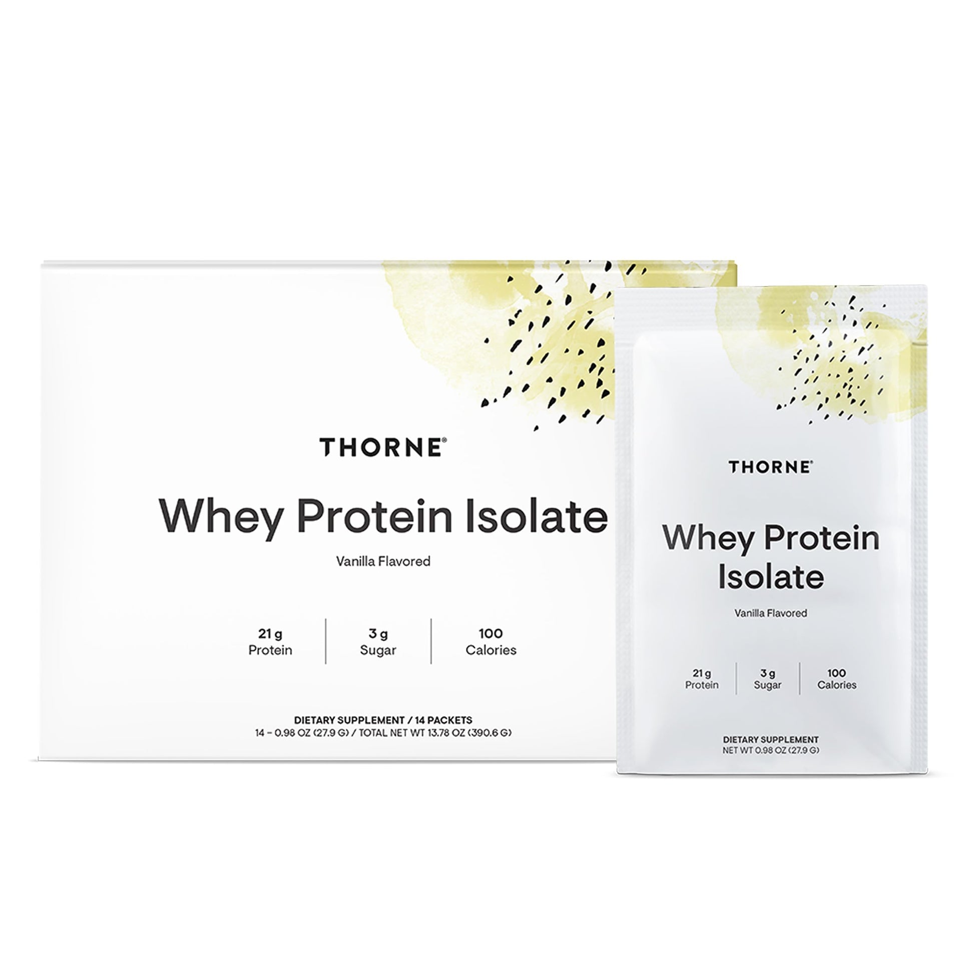 THORNE - Whey Protein Isolate - 21 Grams of Easy-to-Digest Whey Protein Powder - NSF Certified for Sport - Vanilla - 13.79 Ounces - 14 Packets THORNE buy supplements canada