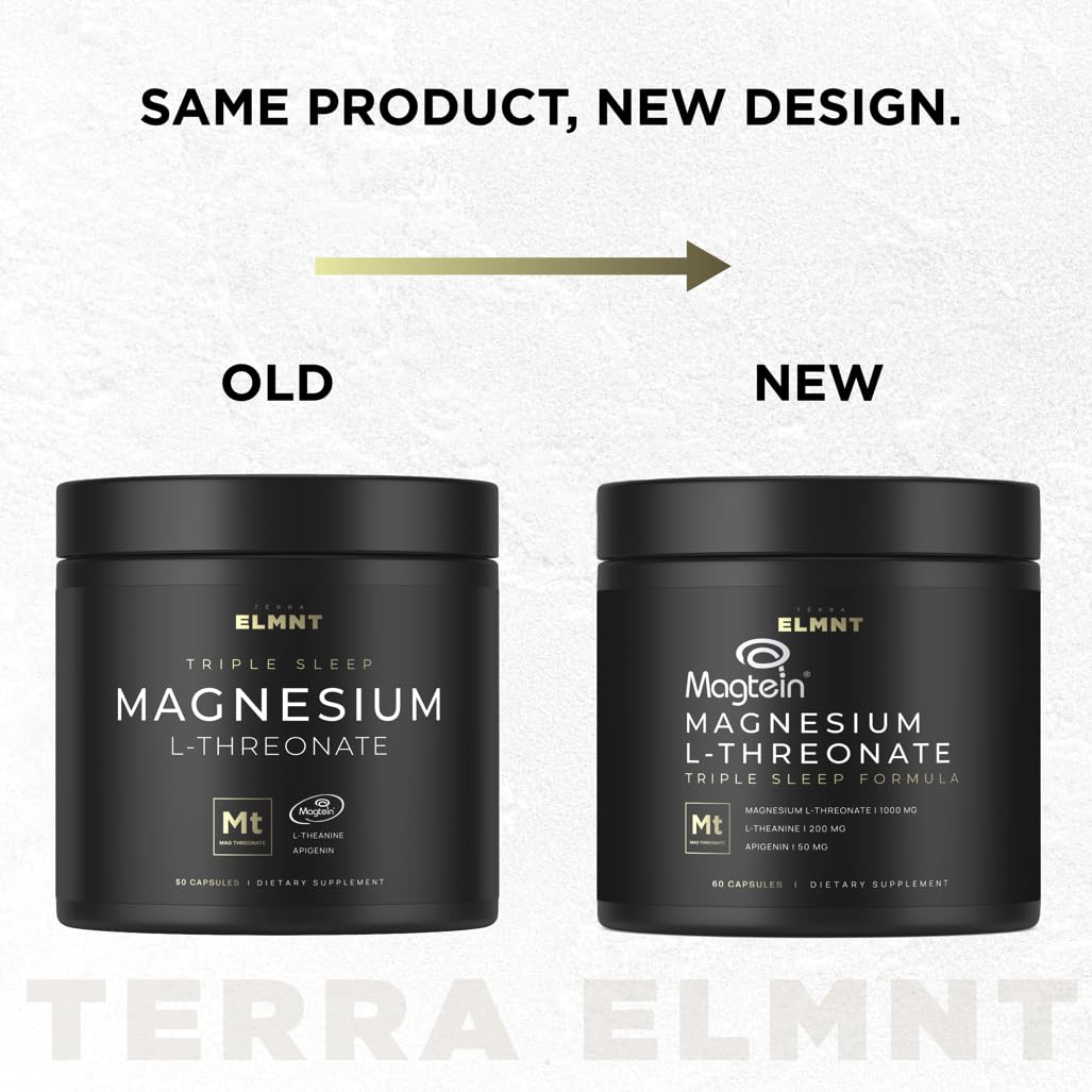 Triple Sleep Magnesium L-Threonate w. Apigenin, Theanine & Magtein Magnesium L Threonate - High Absorption Magnesium Supplement Capsules TERRA ELMNT buy supplements canada