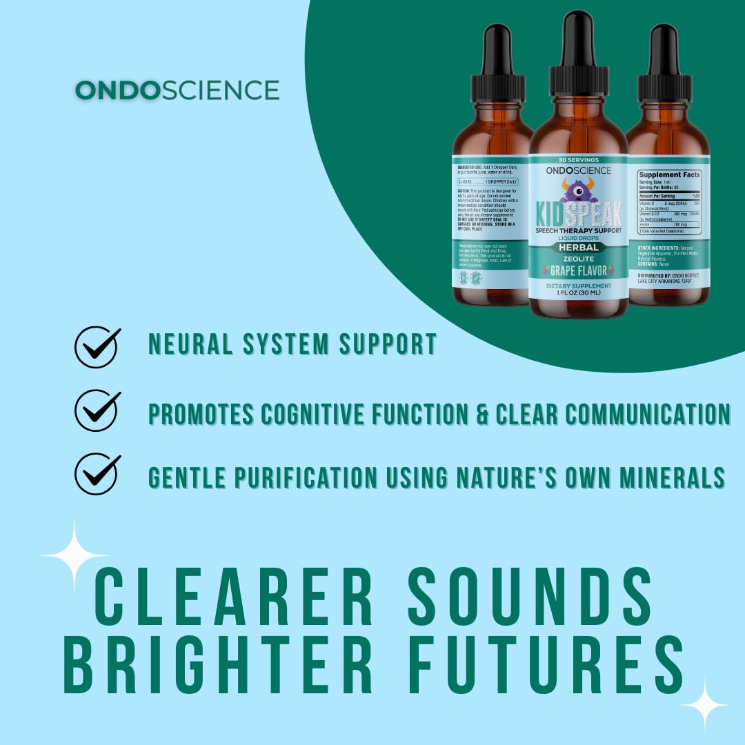 Ondo Science KIDSPEAK Speech Support Supplement for Children, Natural Vitamins and Minerals, Communication and Learning Aid Ondo Science buy supplements canada