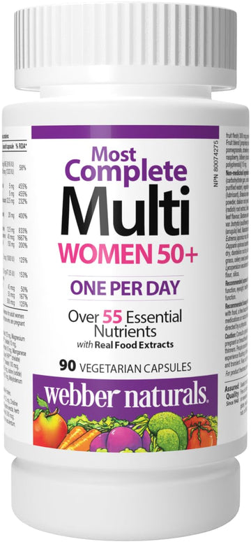 Webber Naturals Women's 50+ Most Complete Multi, 90 Vegetarian Capsules Webber Naturals buy supplements canada