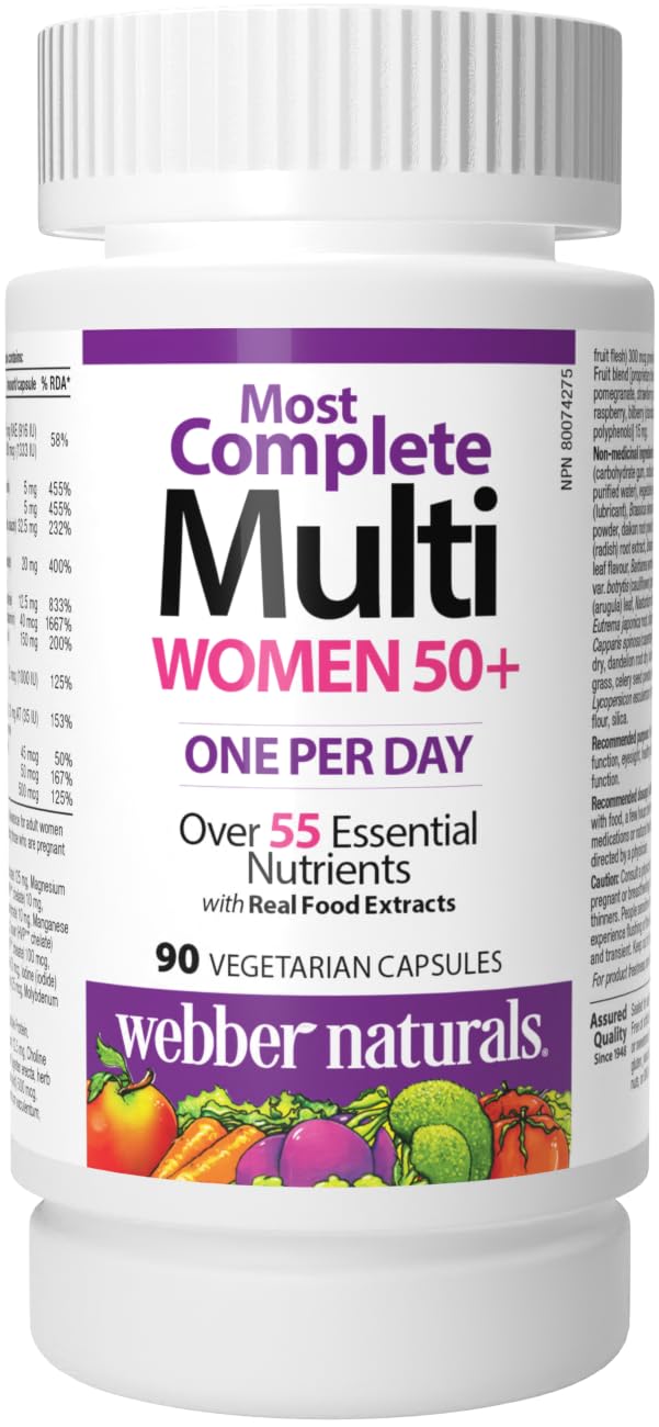 Webber Naturals Women's 50+ Most Complete Multi, 90 Vegetarian Capsules Webber Naturals buy supplements canada
