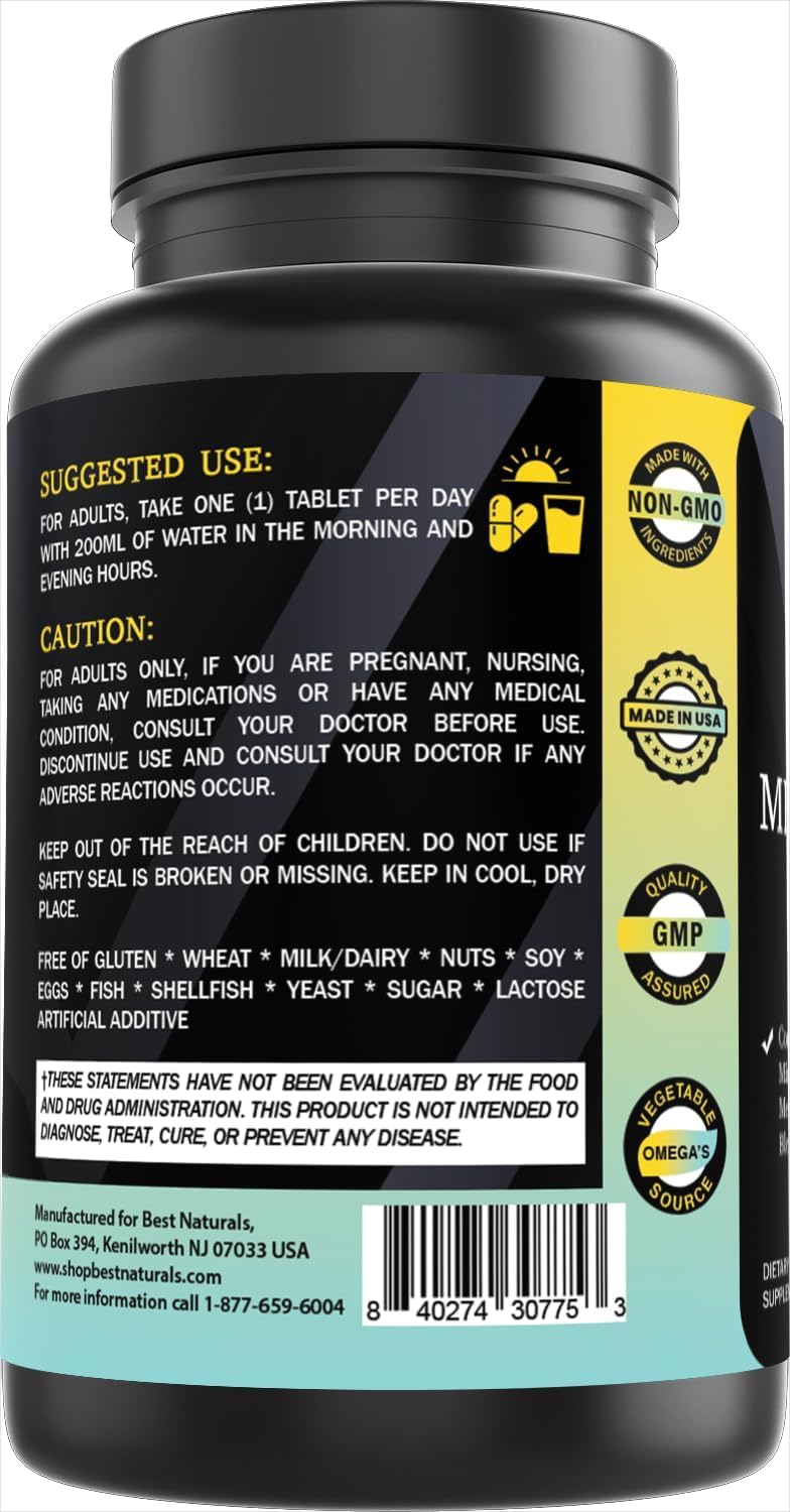 Best Naturals Day-to-Day Men's Multivitamin Food Based Supplement with Vitamin A, L-Arginine, L-Glutamine, L-Lysine- 90 Tablets Best Naturals buy supplements canada