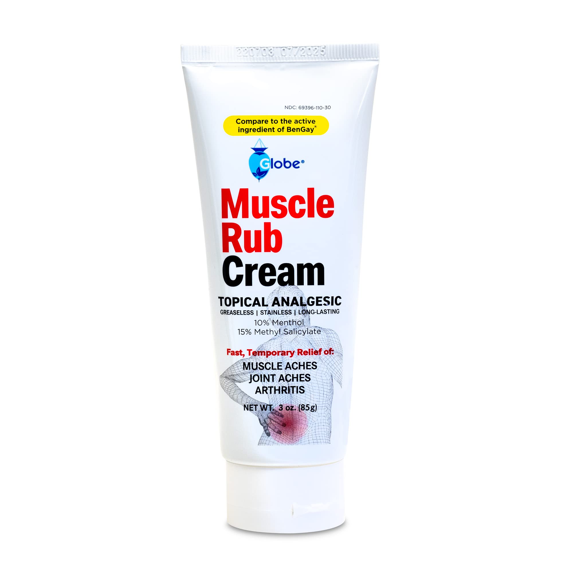 (3 Pack) Globe Ultra Strength Greaseless Muscle Rub Cream (3 oz). Compare to The Active Ingredients of Greaseless Bengay, 10% Menthol & 15% Methyl Salicylate (3 Pack) Globe buy supplements canada