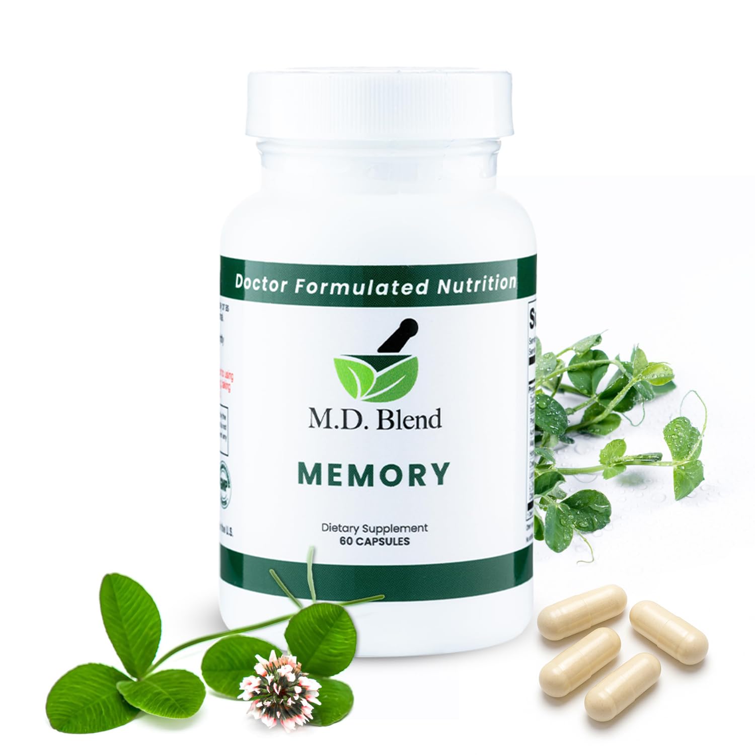 M.D. Blend Brain Support for Memory and Focus - Brain Supplement for Memory & Neural Function - Premium L-Tyrosine, Phosphatidylserine, Bacopa Monnieri Focus Supplement, 30 Capsules (Pack of 1) M.D. Blend buy supplements canada