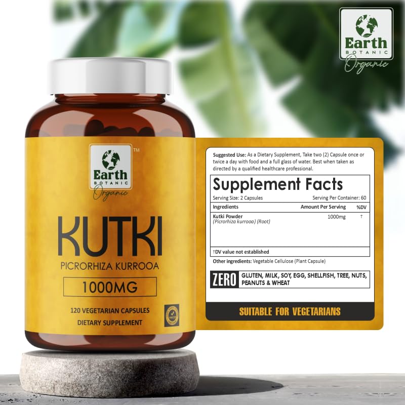 Earth BOTANIC Organic Kutki Root Powder 1000mg 120 Capsules (Picorohiza Kurrooa) Earth BOTANIC Organic buy supplements canada