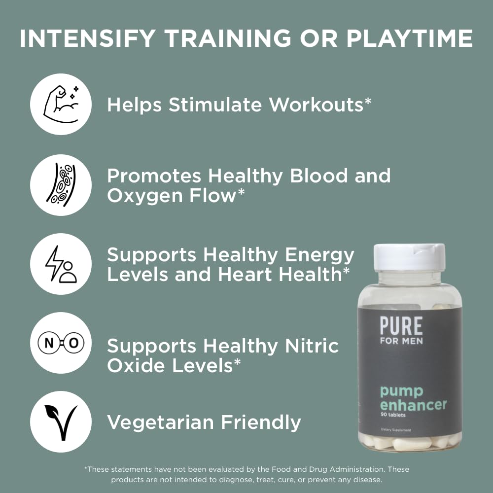Pure for Men Pump Enhancer | Pre Workout Supplement for Muscle Pump, Stamina Pure for Men buy supplements canada