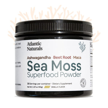 Organic Sea Moss Superfood Powder with Ashwagandha, Beet Root, and Maca Atlantic Naturals buy supplements canada