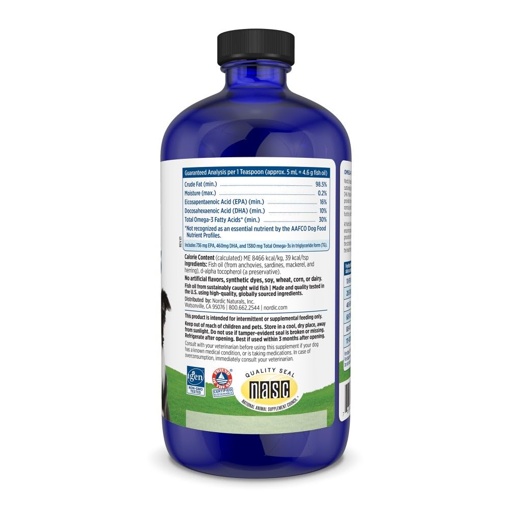 Nordic Naturals Omega-3 Pet, Unflavored - 16 oz - 1380 mg Omega-3 Per Teaspoon - Fish Oil for Large to Very Large Dogs with EPA & DHA - Promotes Heart, Skin, Coat, & Immune Health Nordic Naturals buy supplements canada