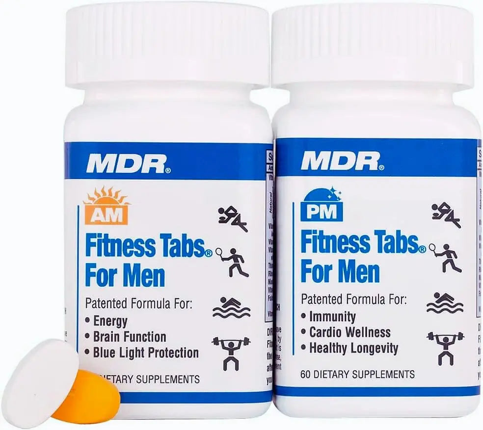 MDR Fitness Tabs Patented AM/PM Multivitamin for Men Doctor Formulated with Right Nutrients at The Right Time - Gluten Free - 2 Month Supply MDR buy supplements canada