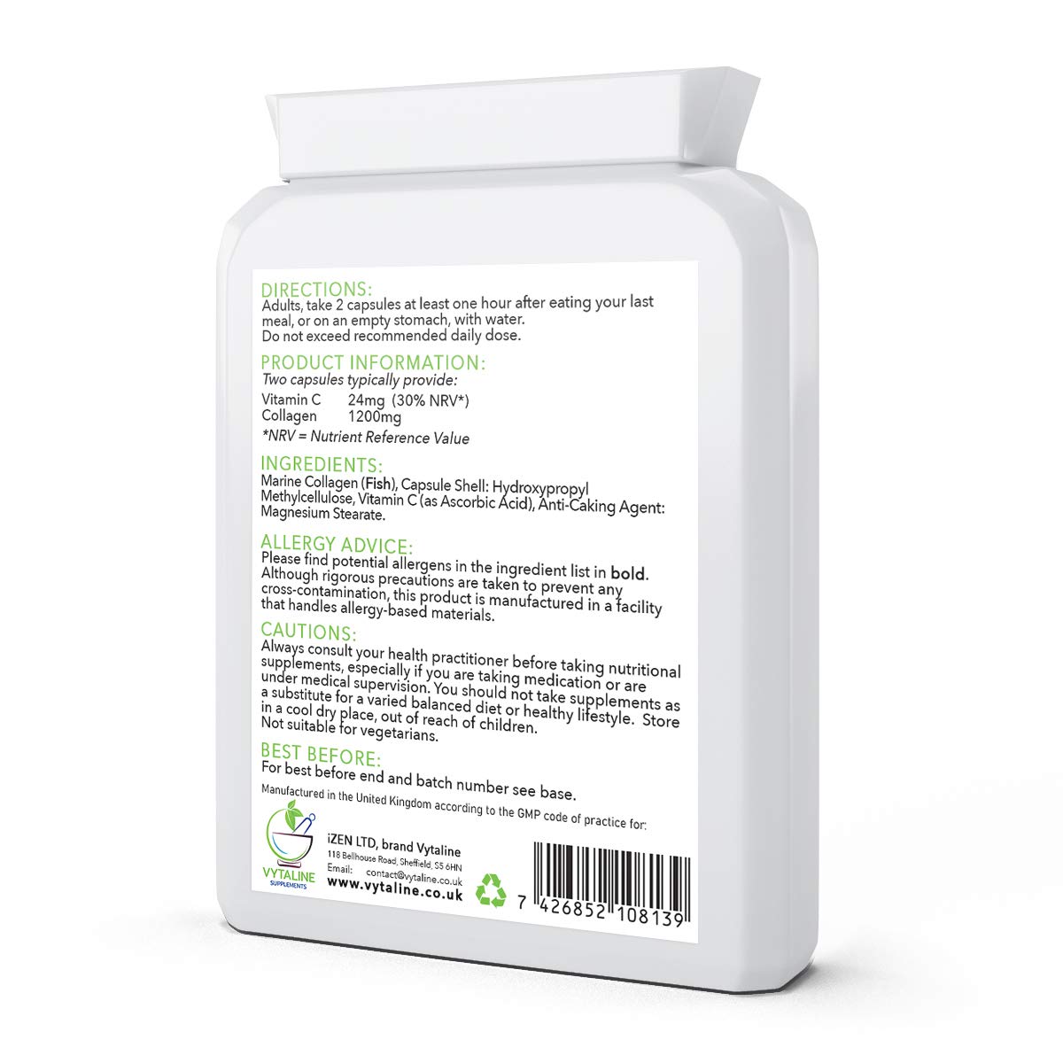 Marine Collagen Supplement for Women with Vitamin C - High Strength 600mg of Pure Hyaluronic VYTALINE buy supplements canada