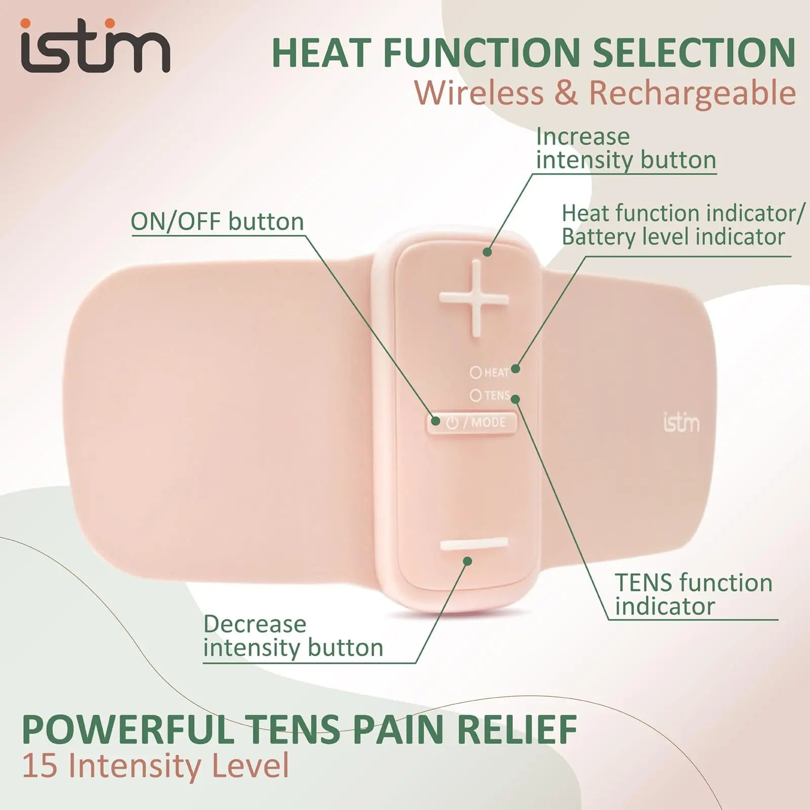 iStim S1 Wireless TENS Unit for Menstrual Relief – Period Pain Relief Device for Period Cramps and Back Pain, TENS Machine with Heat, Rechargeable Drug-Free TENS Massager with Japanese Gel Pads iSTIM buy supplements canada