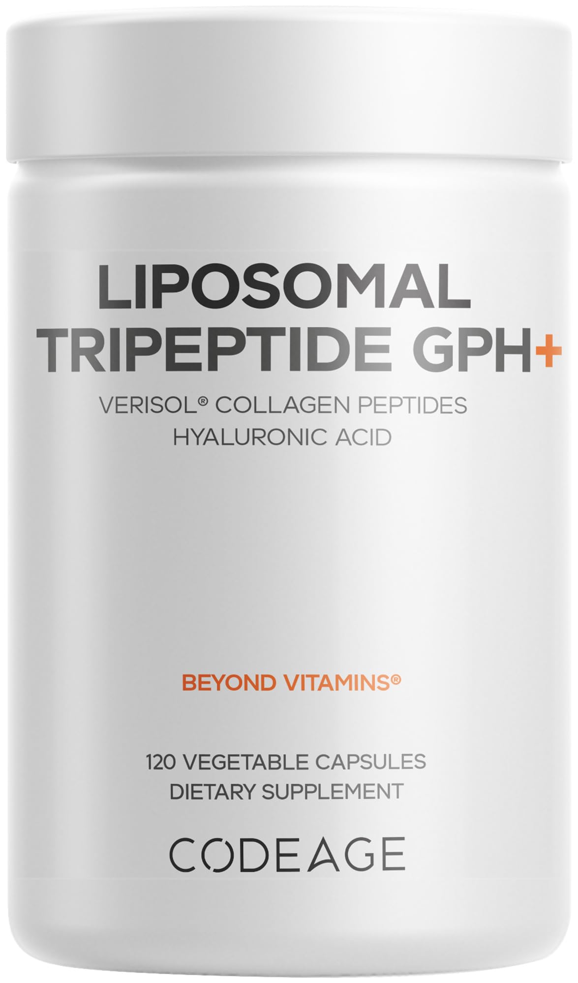 Codeage Liposomal Tripeptide GPH+ Supplement - Verisol Bioactive Beauty Collagen Peptides - Hyaluronic Acid - Skin Structure Support - GPH Tripeptide - Glycine–Proline–Hydroxyproline - 120 Capsules Codeage buy supplements canada