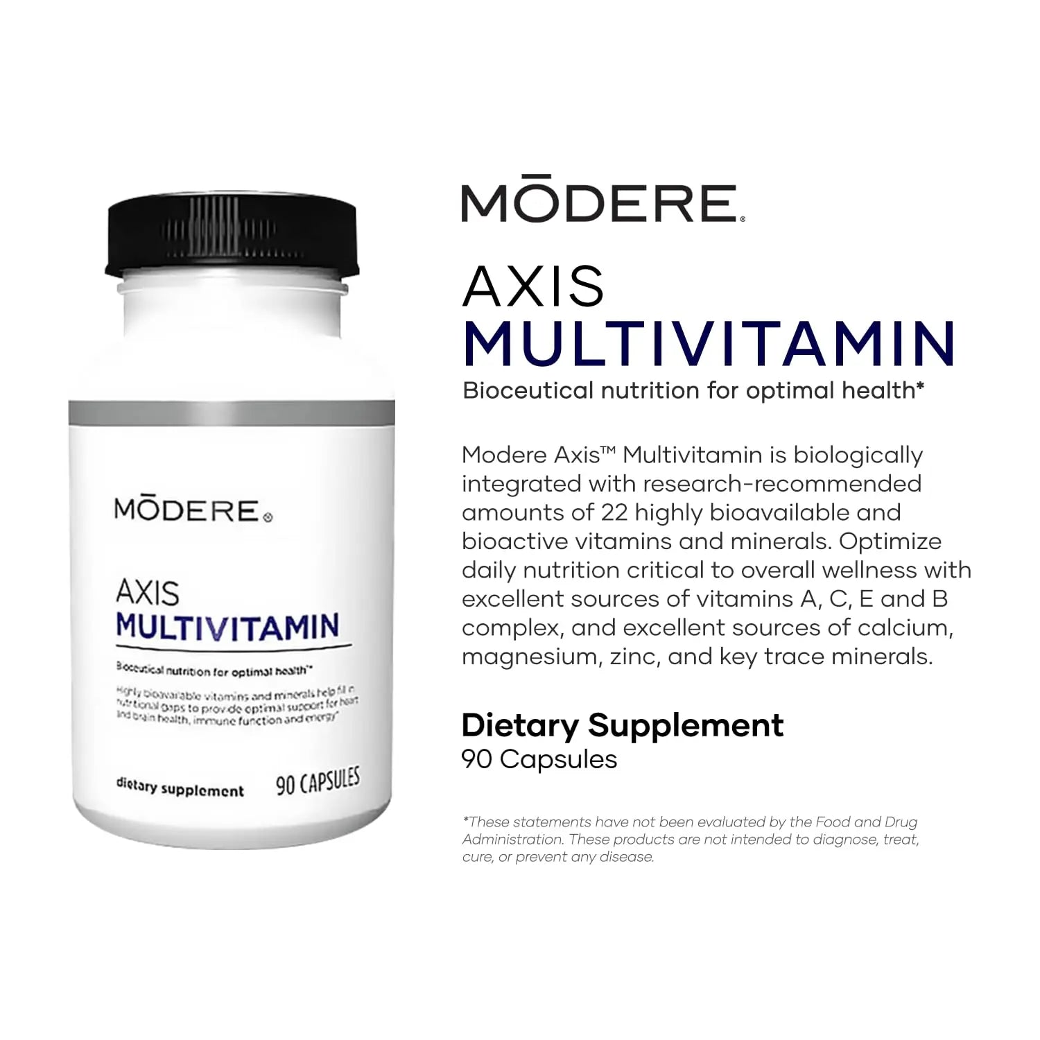 Modere Axis Multivitamin Supplement - Daily Essential Vitamins & Minerals for Overall Health and Wellness Support for Adults Immune - 90 Capsules Modere buy supplements canada