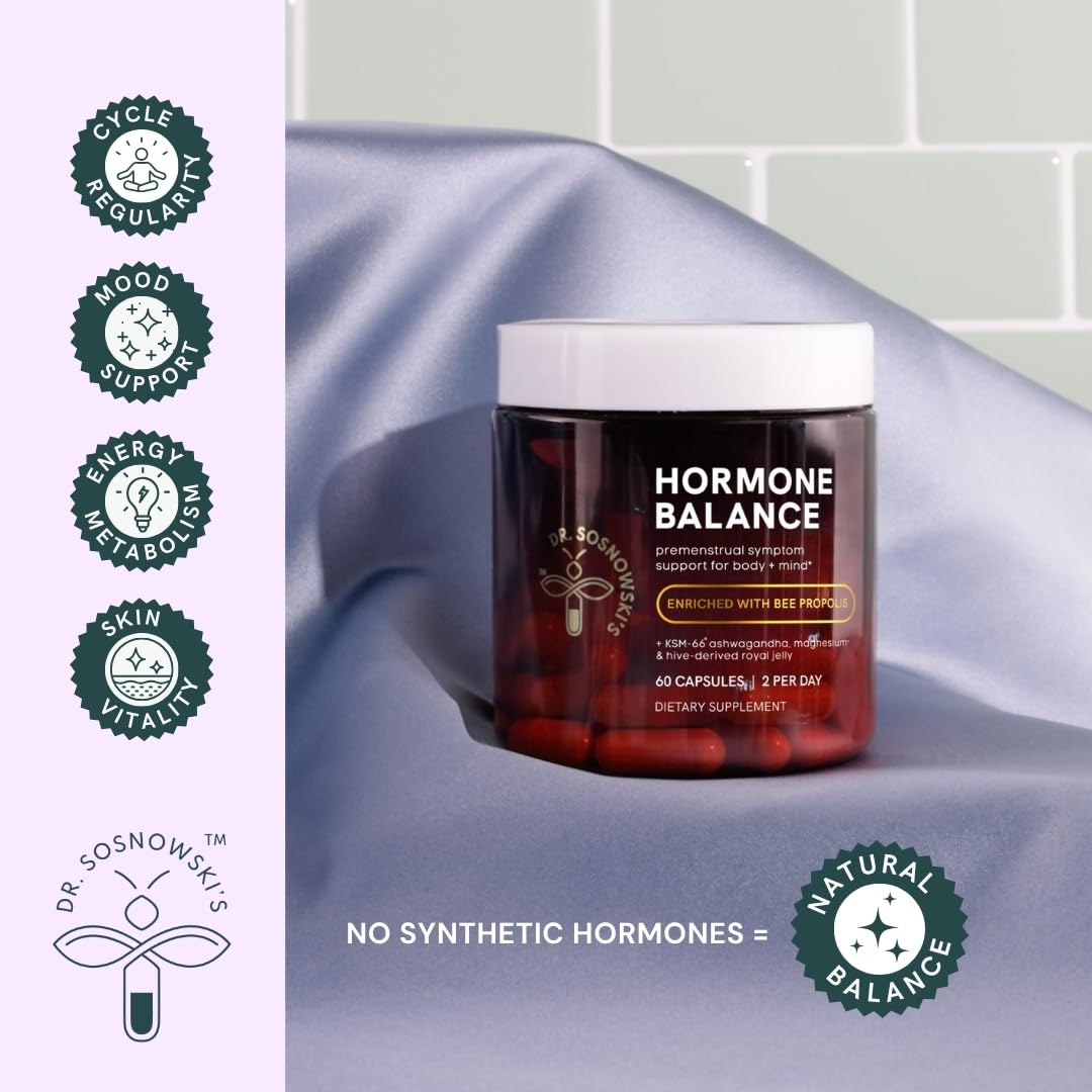 Dr Sosnowski's Hormone Balance | Multivitamin for Women to Support Hormonal Regulation, Energy, Mental Clarity & Skin | Bee Propolis, Ashwagandha, Dong Quai, Magnesium, B6 Vitamins | 60 Capsules Dr Sosnowski's buy supplements canada
