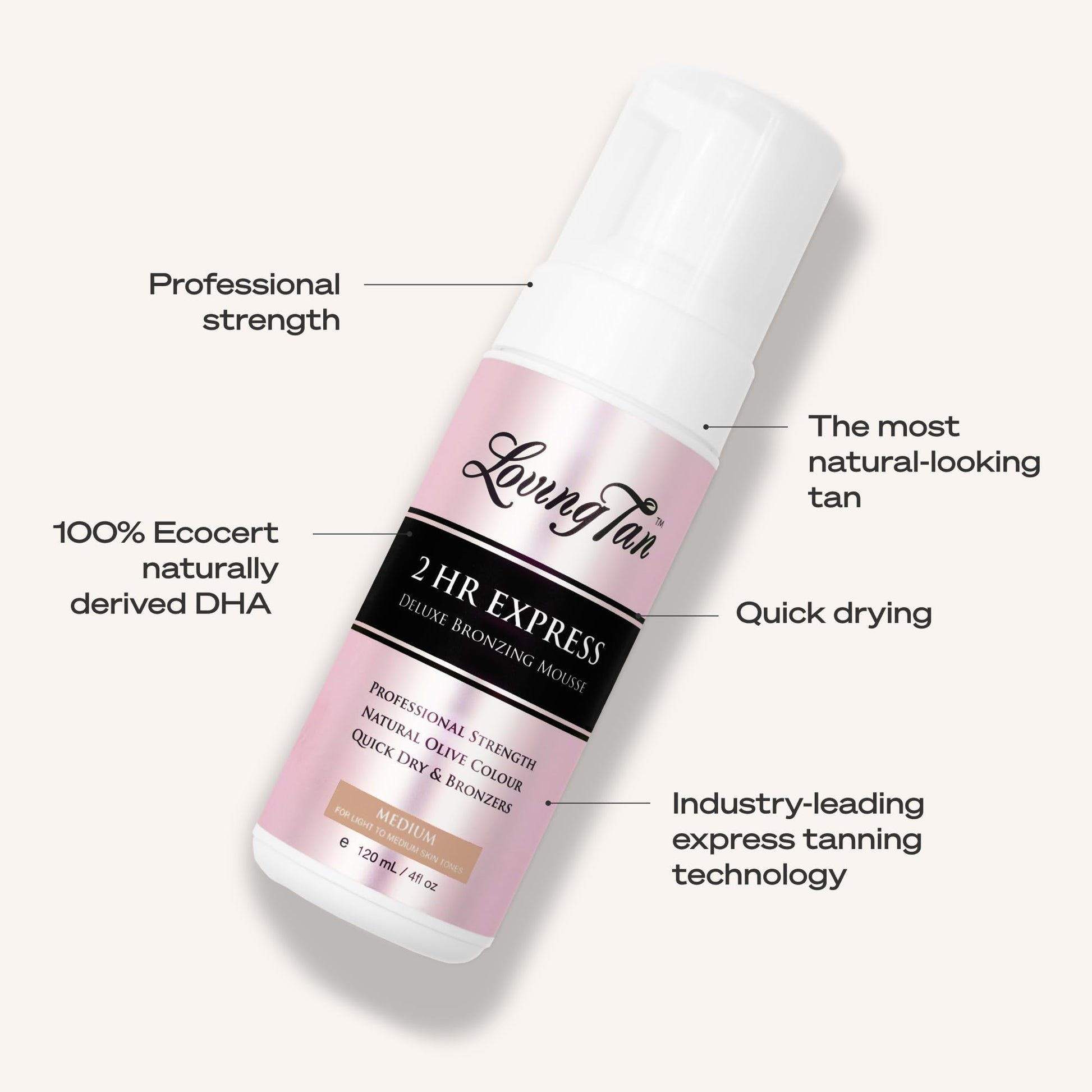 Loving Tan 2 HR Express Self Tanning Mousse, Medium - Streak Free, Natural, Professional Quality - 5+ Sunless Self Tanner Applications per Bottle Loving Tan buy supplements canada